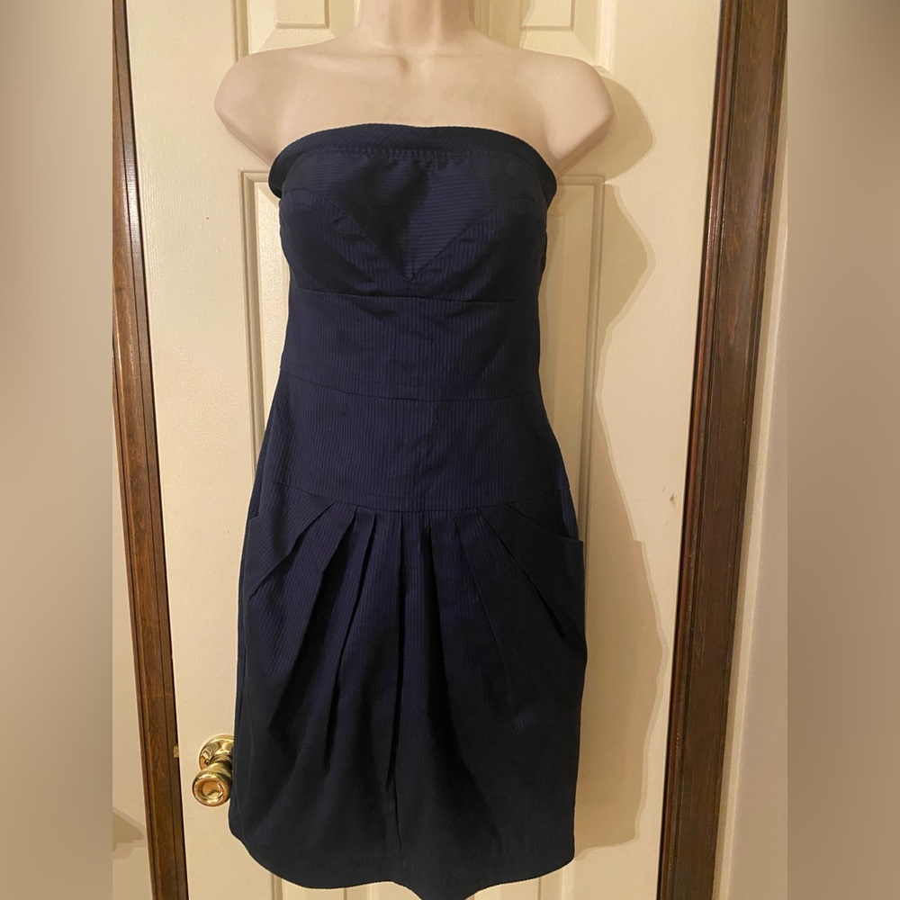 Victoria's Secret Strapless Navy Pocket Dress